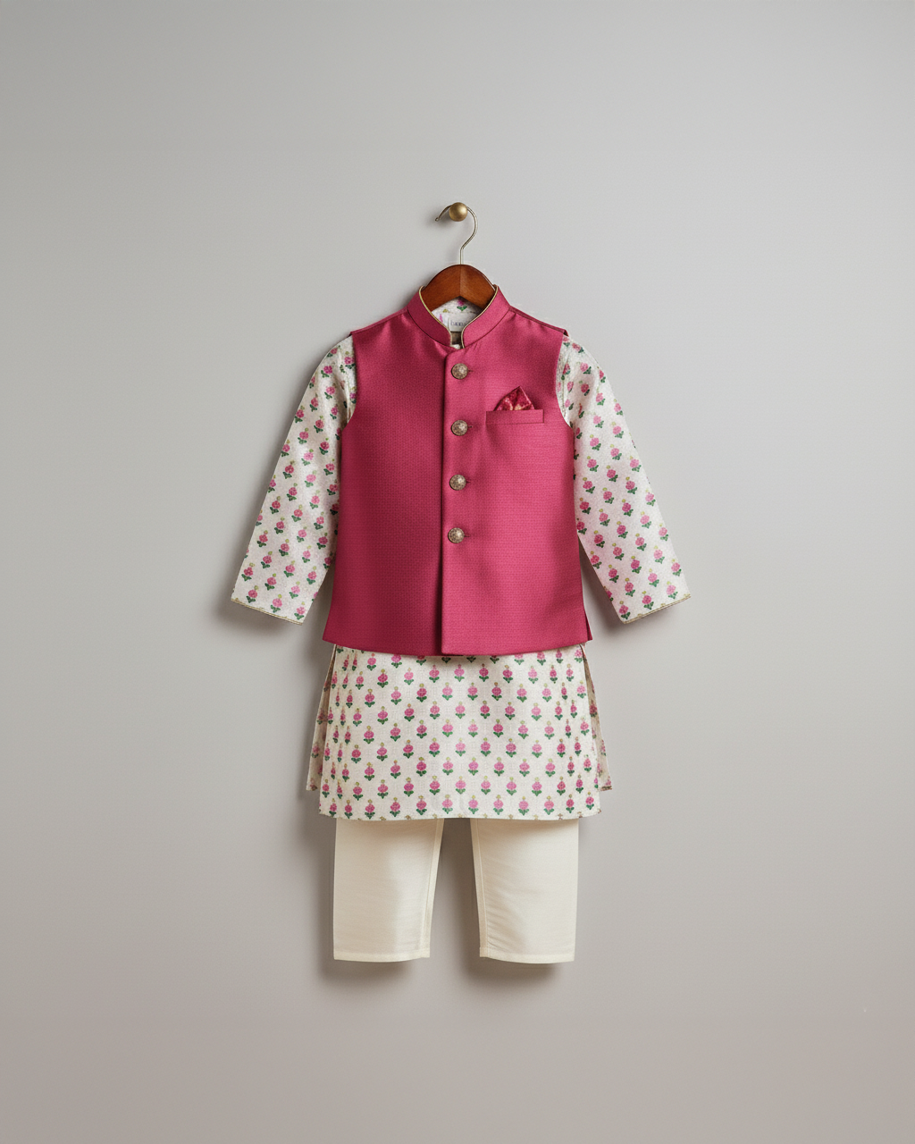 The Festive Bloom Nehru Jacket Set