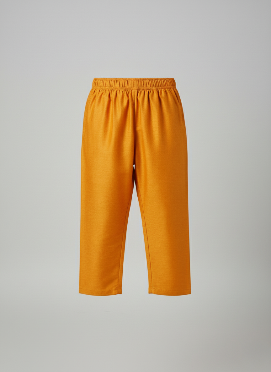 Mustard Yellow Bandhani Geometric Print Kurta with Solid Matching Pajama